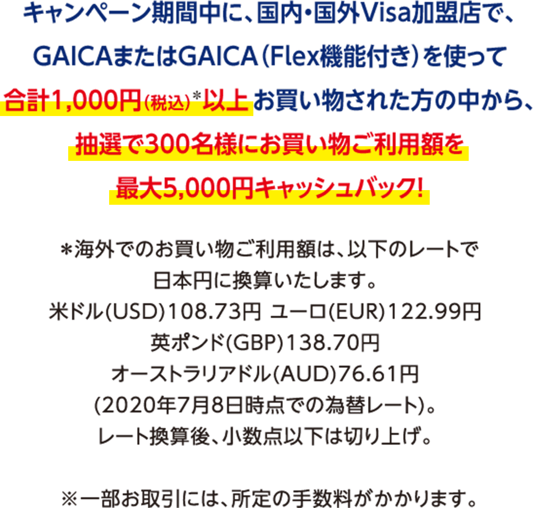 最大5 000円キャッシュバックキャンペーン 海外プリペイドカードgaica