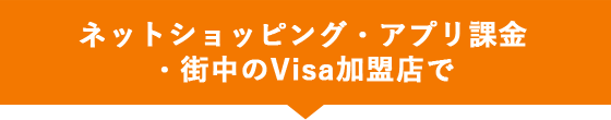 ネットショッピング・アプリ課金・街中のVisa加盟店で