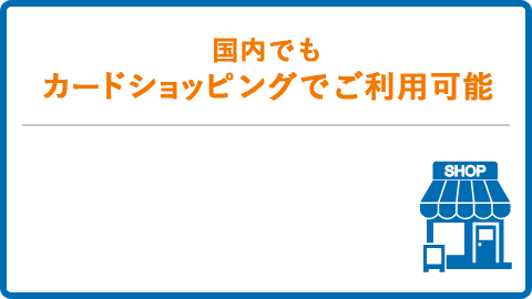 国内でもカードショッピングでご利用可能