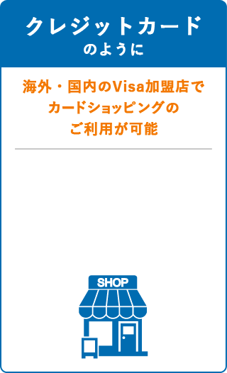 キャッシュカードのように、海外ATMで現地通貨の引き出しが可能