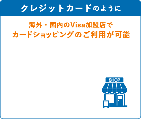 キャッシュカードのように、海外ATMで現地通貨の引き出しが可能