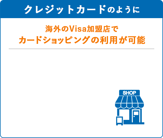 キャッシュカードのように、海外ATMで現地通貨の引き出しが可能
